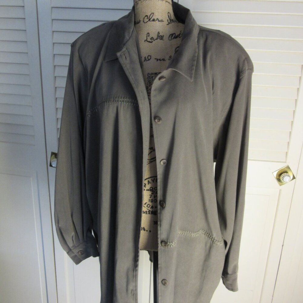 Monterey By Koret Button Up Blazer Size 22W Sage Green
